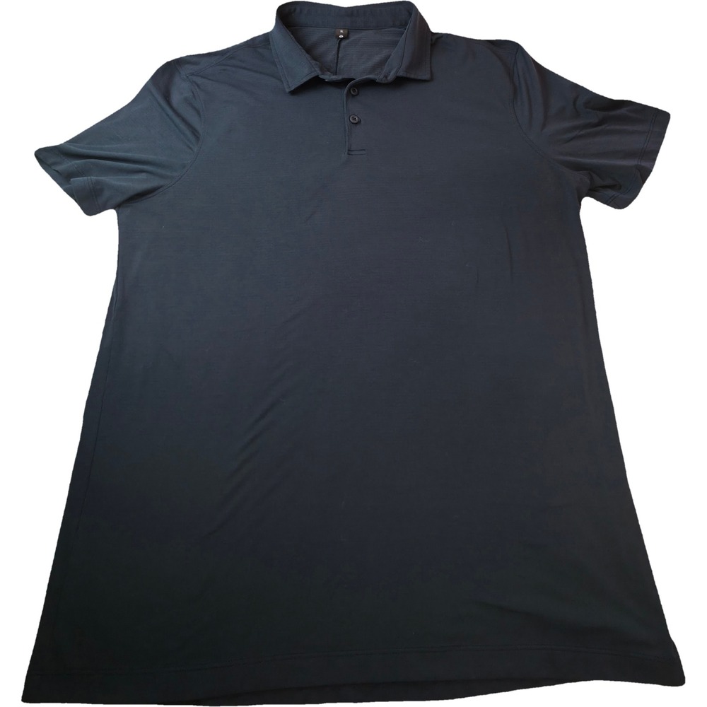Lululemon Polo Shirt Mens XL Navy Blue Short Sleeve Athletic Excellent